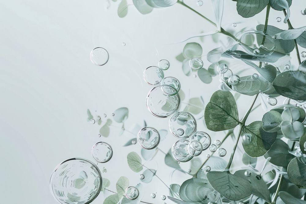 Eucalyptus oil bubble graphics droplet plant.