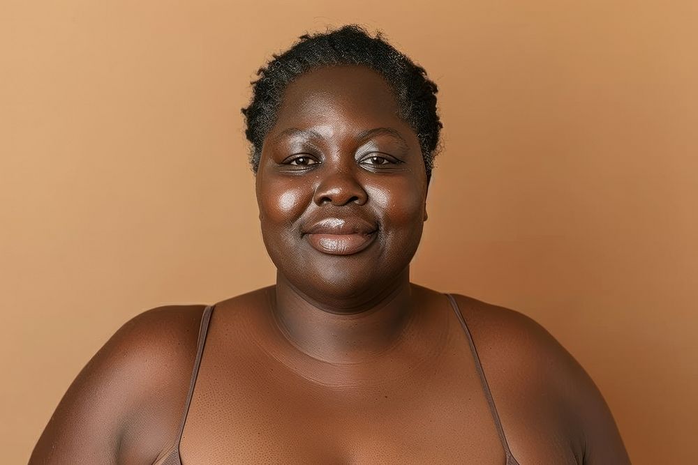 Senior black woman chubby shoulder person human.