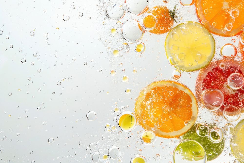 Mix vegetables oil bubble grapefruit produce orange.
