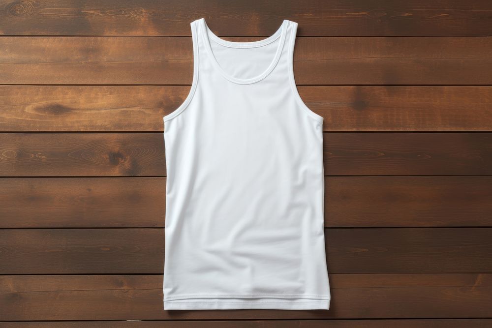White tank top Mockup apparel undershirt clothing.