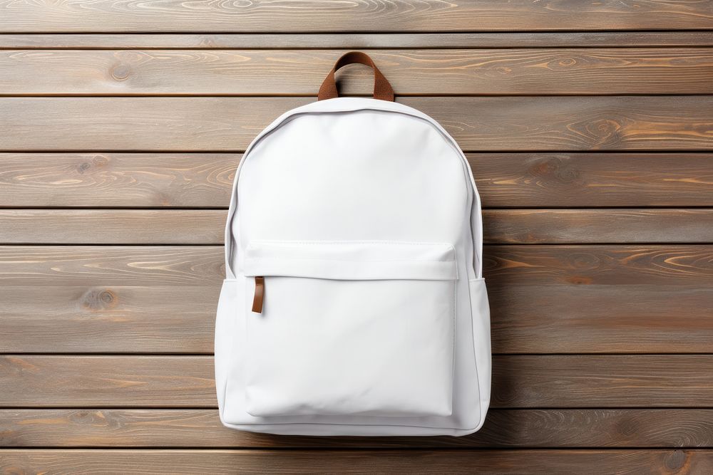 White backpack Mockup accessories accessory handbag.