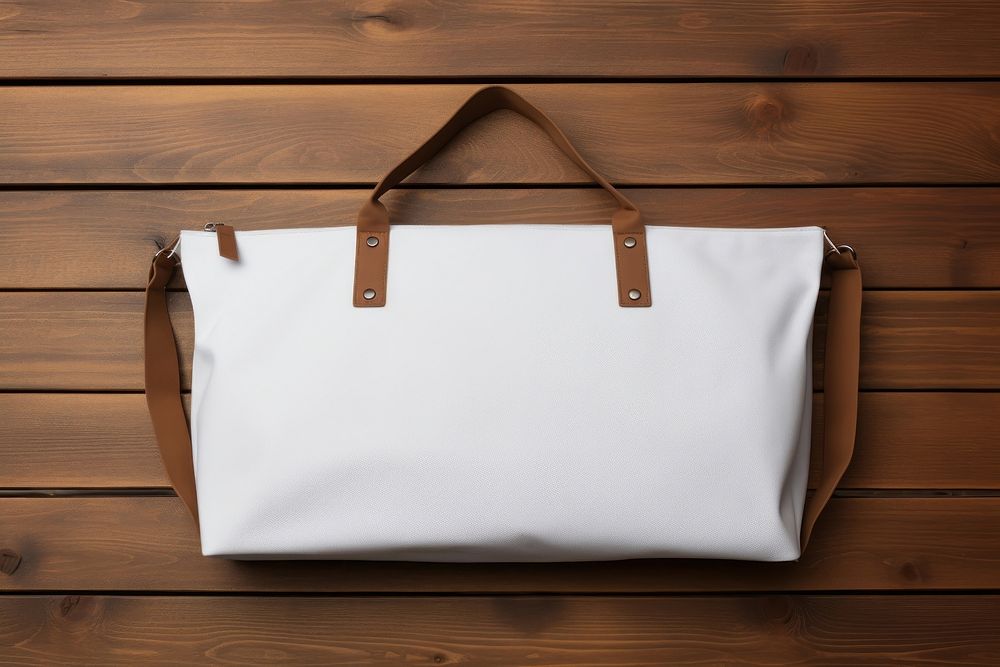 White duffle Mockup accessories accessory handbag.