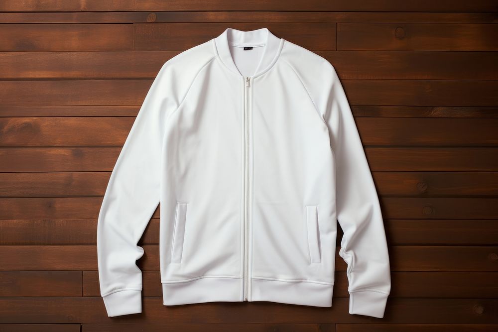 White Jacket sweatshirt coat Mockup apparel jacket clothing.