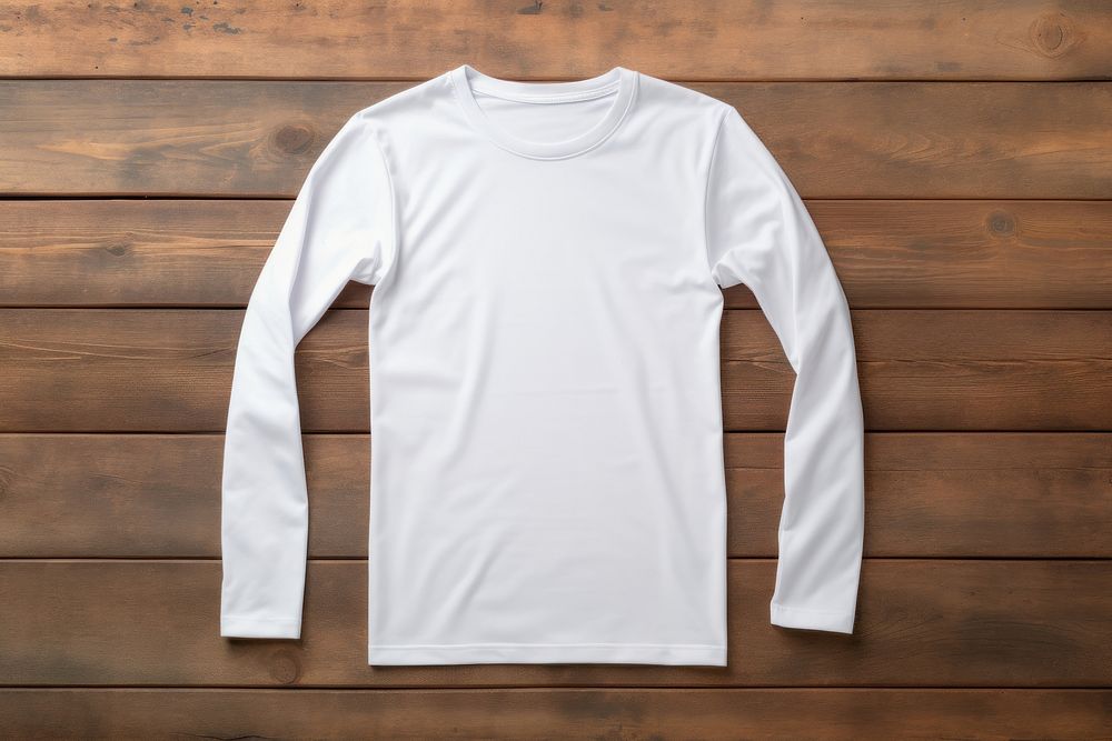 White long sleeve shirt Mockup apparel clothing knitwear.