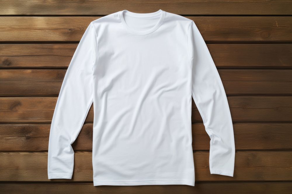 White long sleeve shirt Mockup apparel clothing.