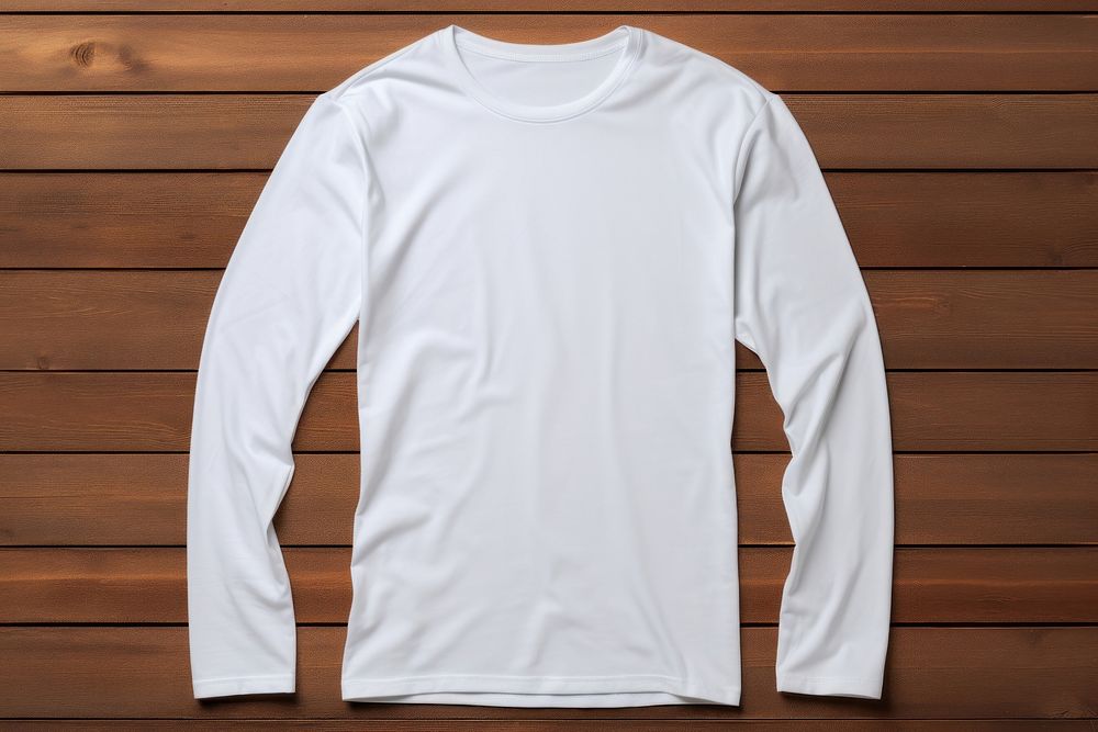 White long sleeve shirt Mockup apparel clothing.