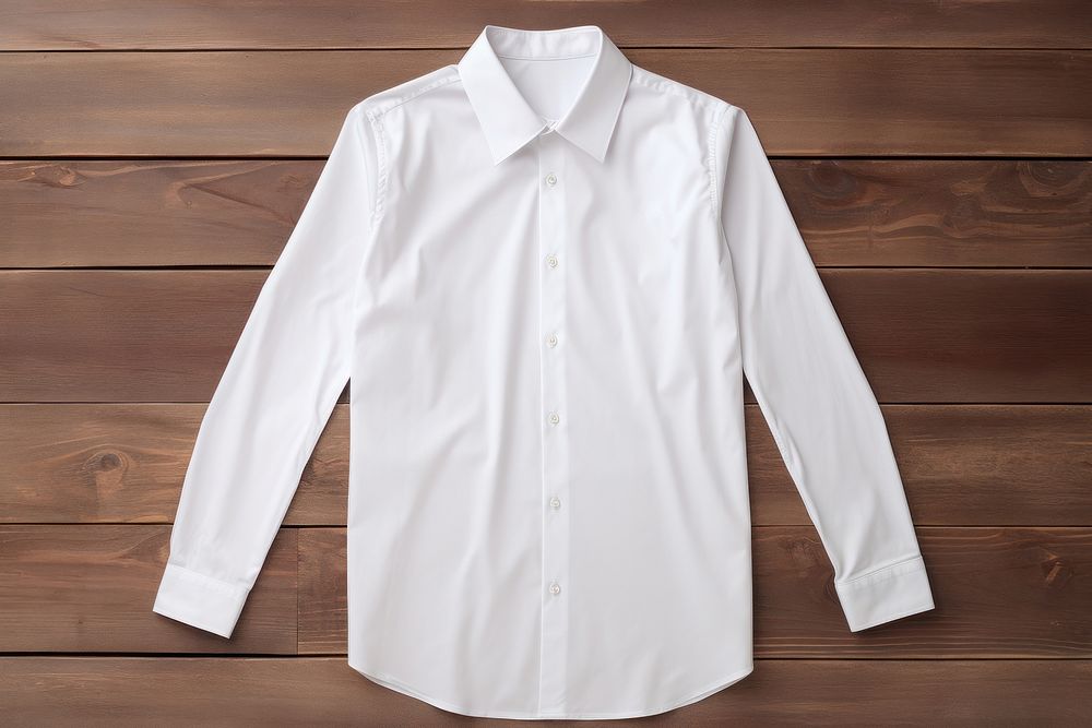 White long sleeve shirt Mockup apparel clothing dress shirt.