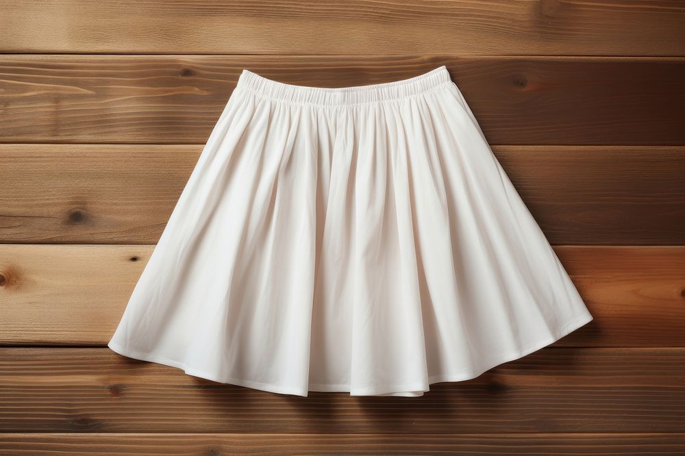 White skirt Mockup apparel miniskirt clothing.