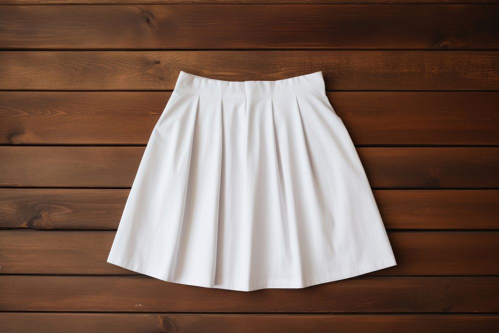 White skirt Mockup apparel miniskirt clothing.