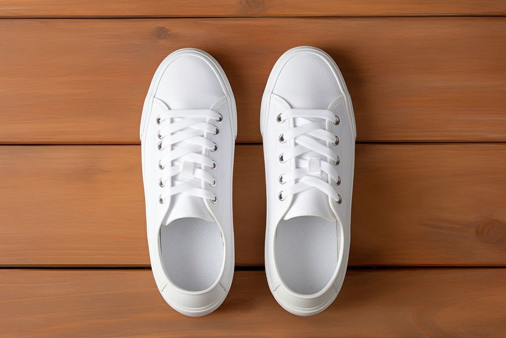 White sneakers Mockup apparel clothing footwear.