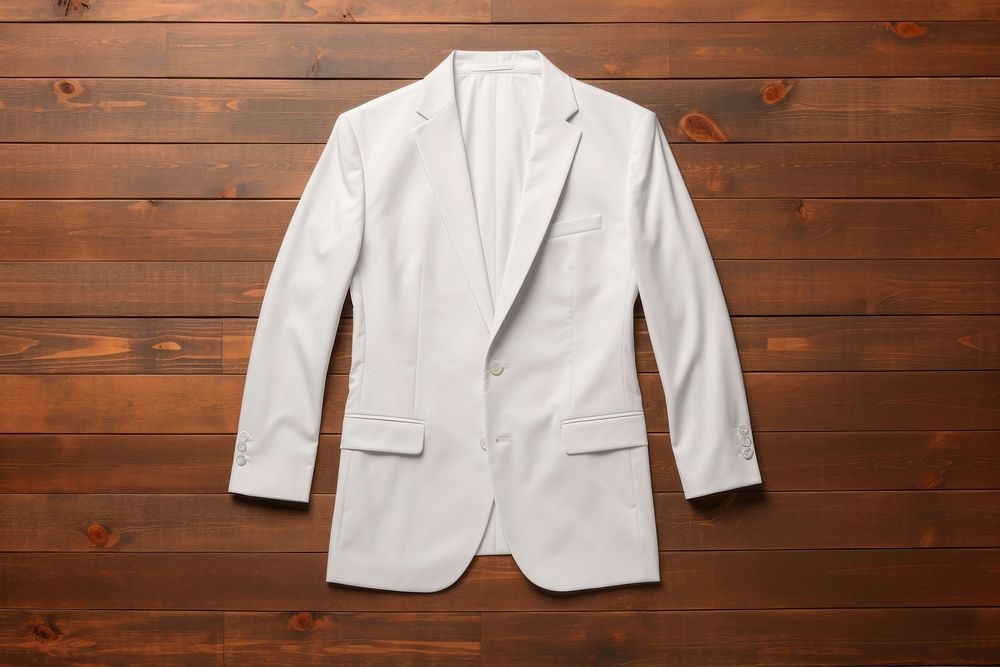 White suit Mockup apparel clothing blazer.