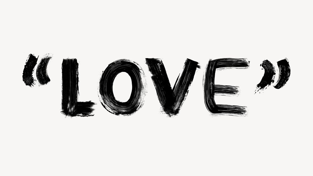 Love word brush stroke alphabet design