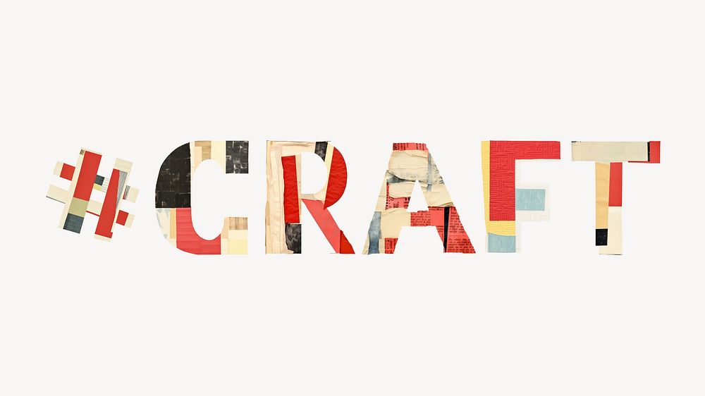 #Craft word in paper texture illustration