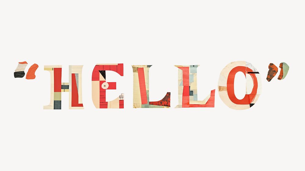 Hello word in paper craft texture illustration