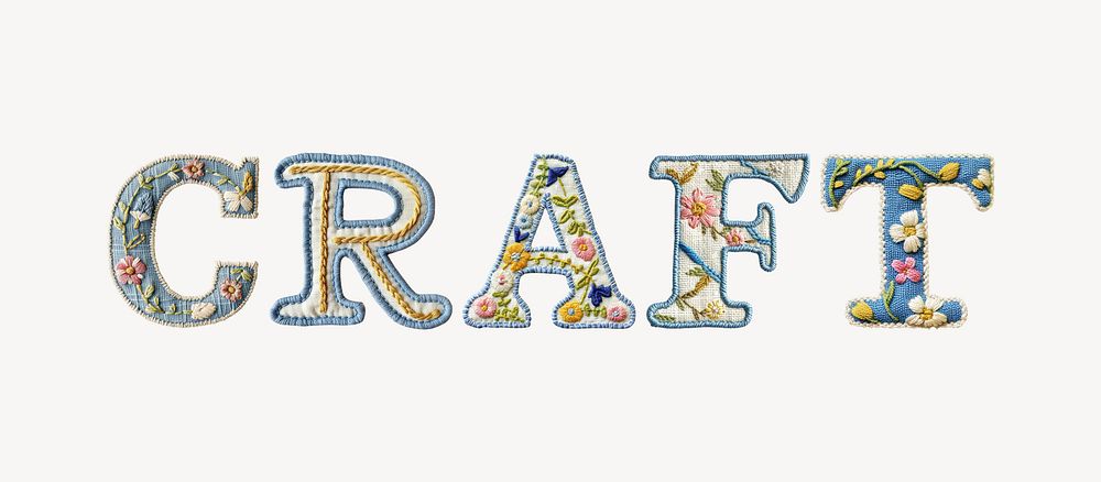 Craft word embroidery alphabet