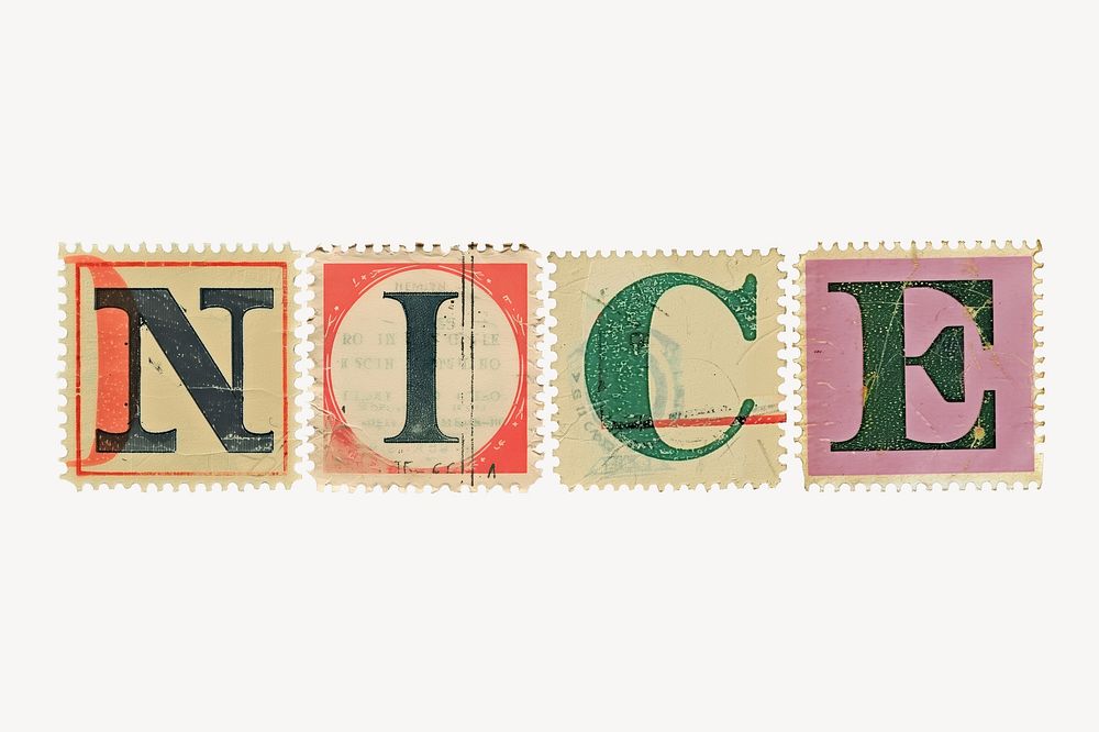 Nice vintage postage stamp alphabet design