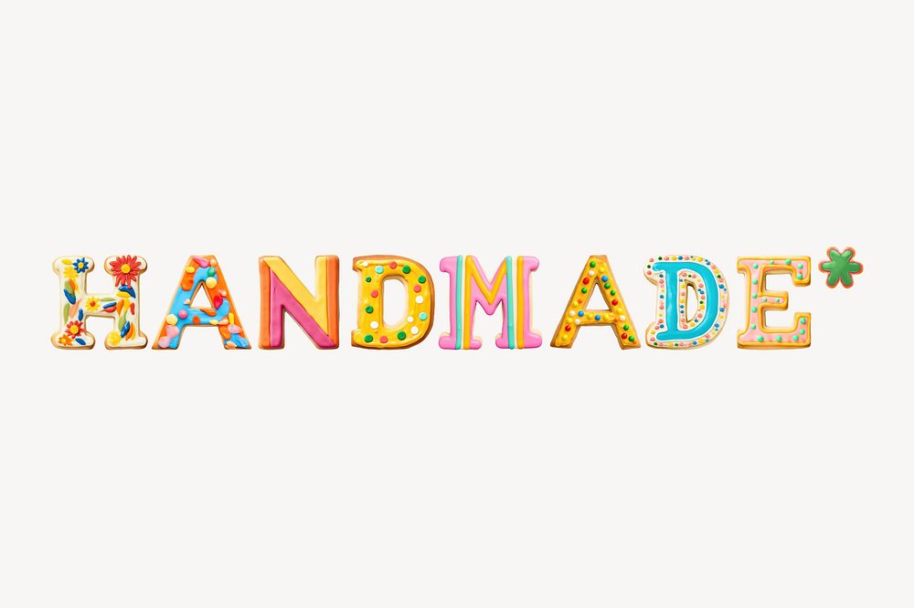 Handmade* word cookie art alphabet