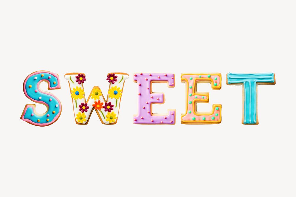 Sweet word cookie art alphabet