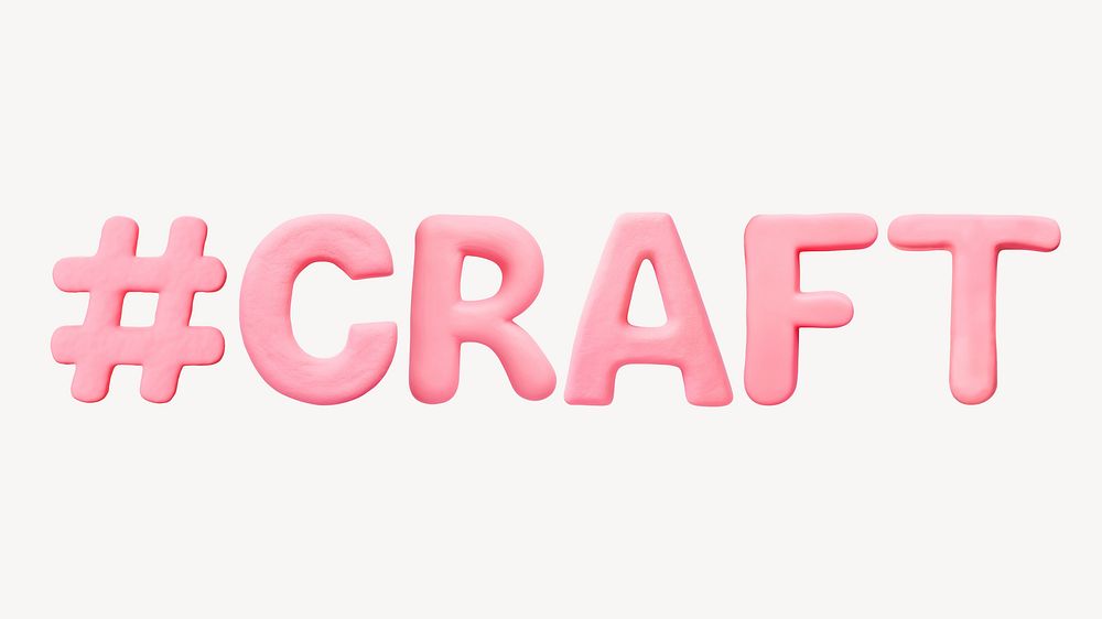 #Craft word pink clay texture alphabet design