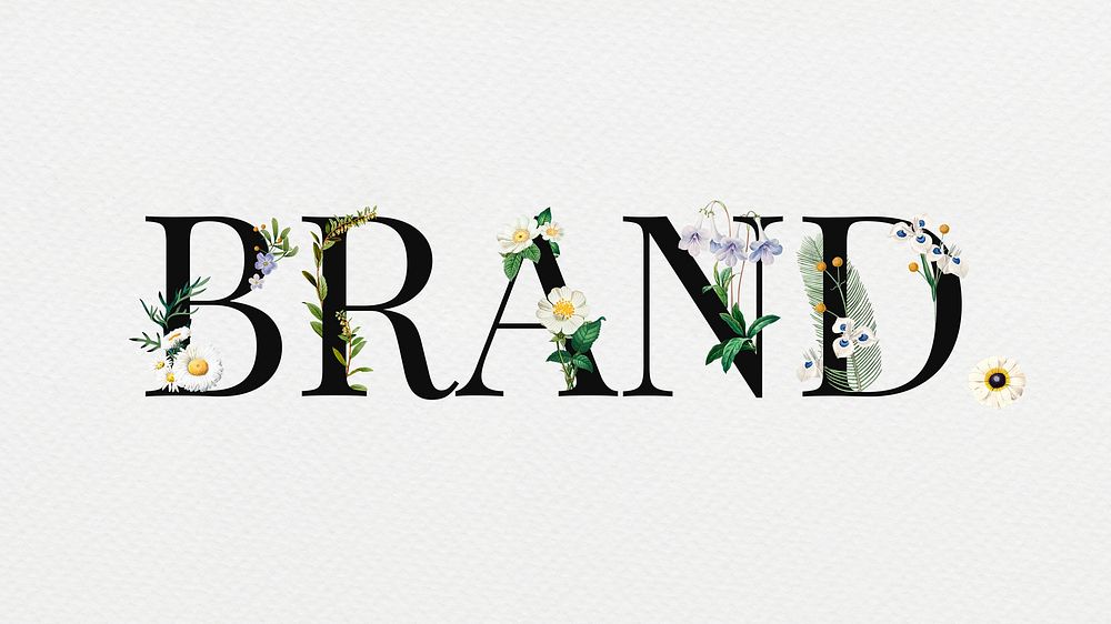 Brand word in floral digital art illustration