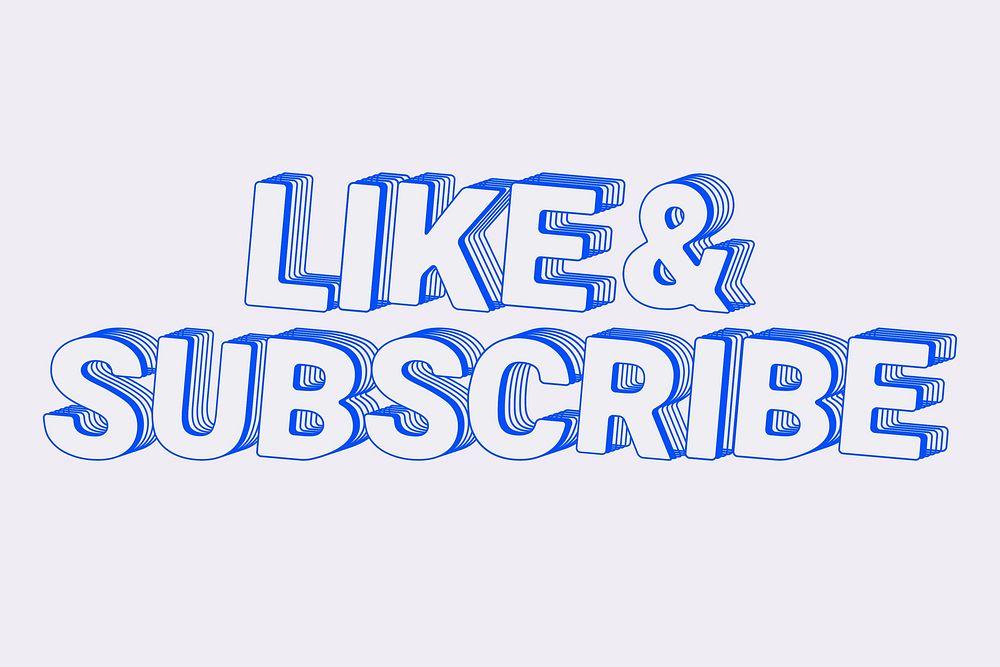 Like & subscribe  word in layered alphabet design
