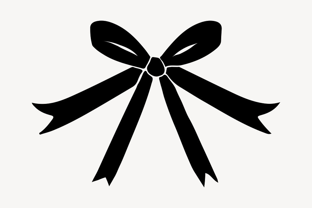 Black ribbon bow illustration vector