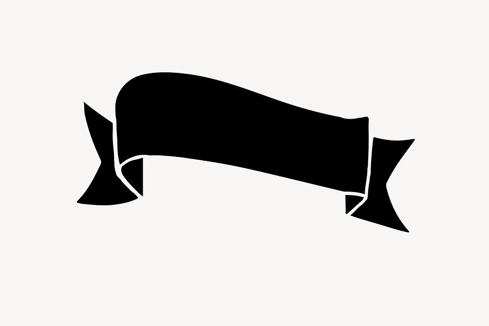 Black ribbon banner illustration vector
