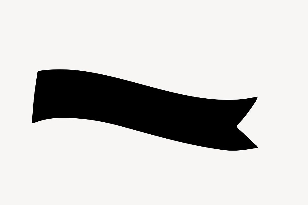 Black ribbon banner illustration vector
