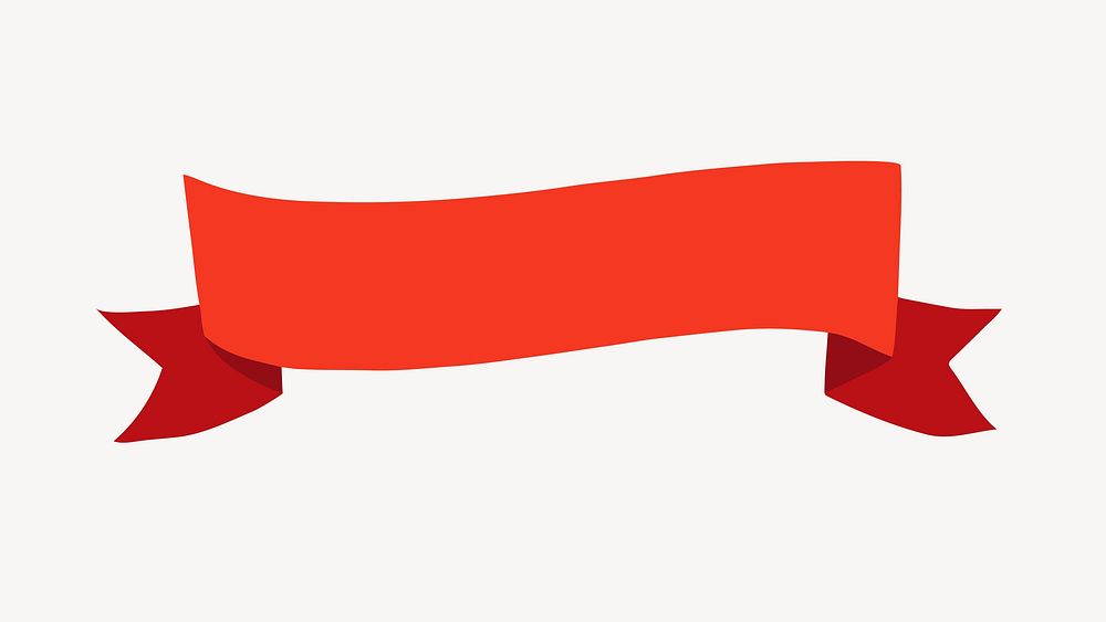 Red ribbon banner illustration