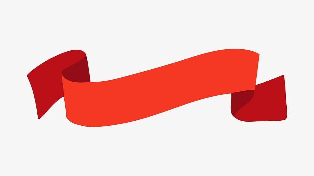 Red ribbon banner illustration vector