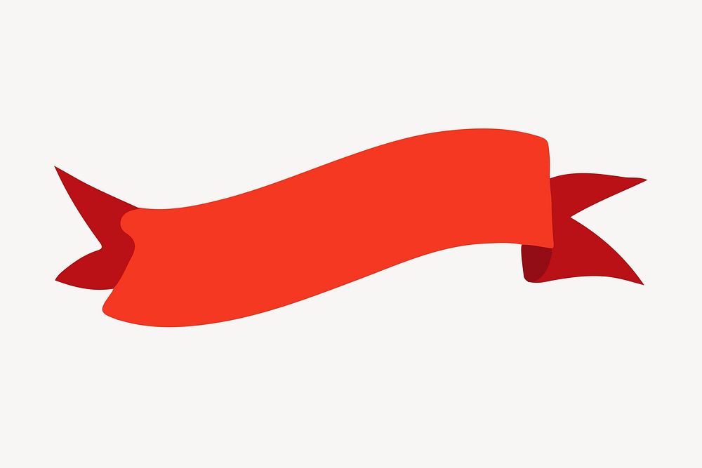 Red ribbon banner illustration