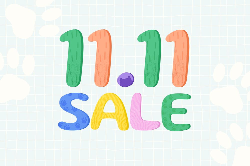 11.11 sale word illustration