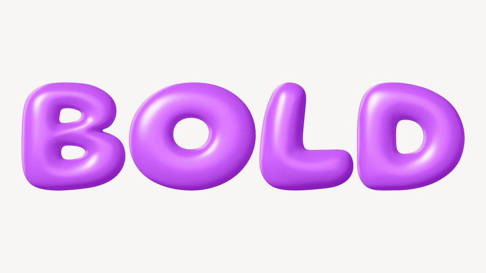 Bold 3D purple word illustration