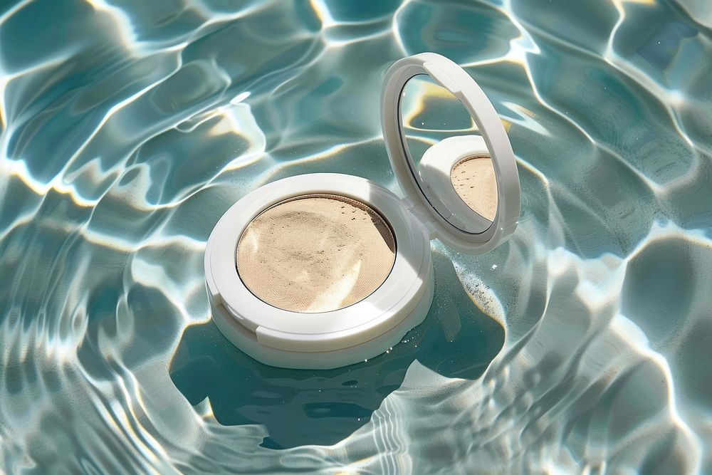 Luxuly powder Compact package water cosmetics person.