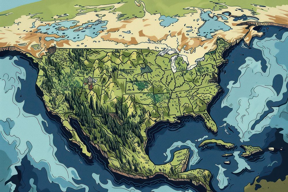 Shoreline peninsula outdoors diagram. | Free Photo Illustration - rawpixel