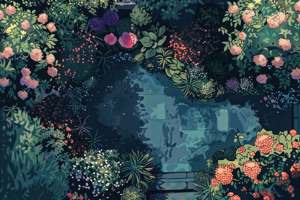 Graphics flower vegetation painting.
