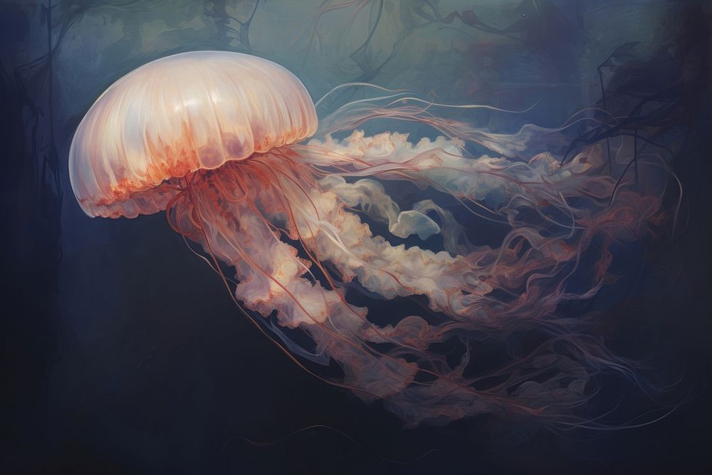 Close up on jellyfish invertebrate animal person.