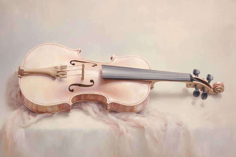 Close up pale violin fiddle viola cello.