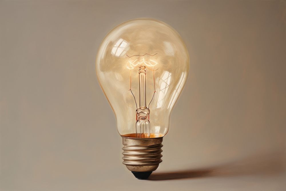 Close up on pale light bulb lightbulb.