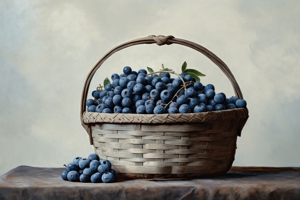 Close up on pale blueberry produce fruit plant.