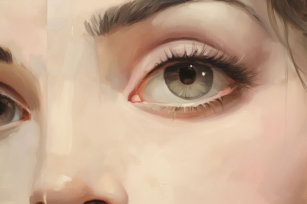 Close up pale cosmetic painting person human.