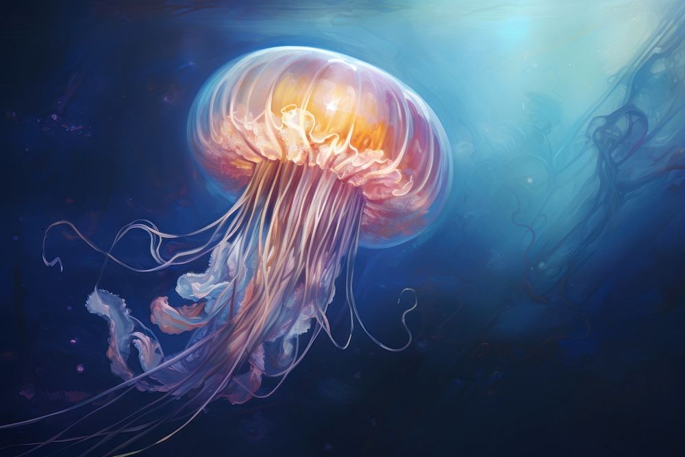 Close up on jellyfish invertebrate animal shark.