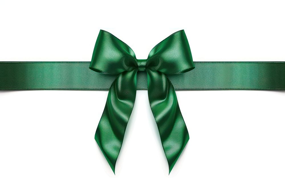 Green gift ribbon backgrounds green bow.