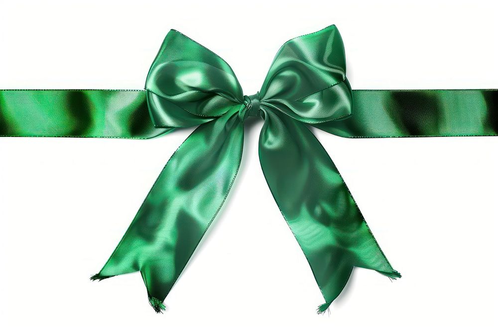 Green gift ribbon backgrounds green bow.