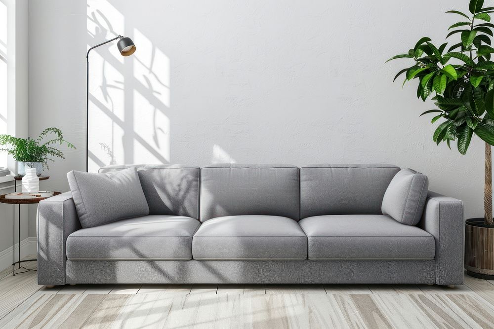 Grey sofa furniture cushion pillow.