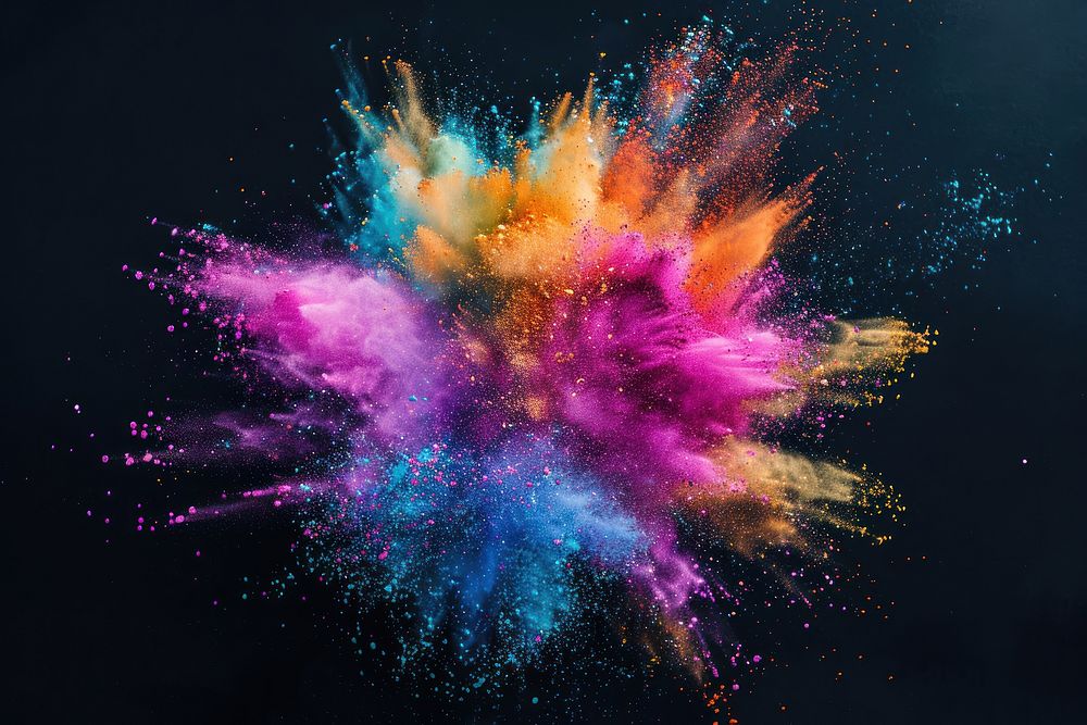 Holi paint color powder festival fireworks astronomy universe.