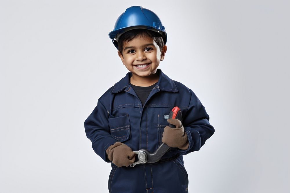 Indian mechanic smiling photography clothing portrait.