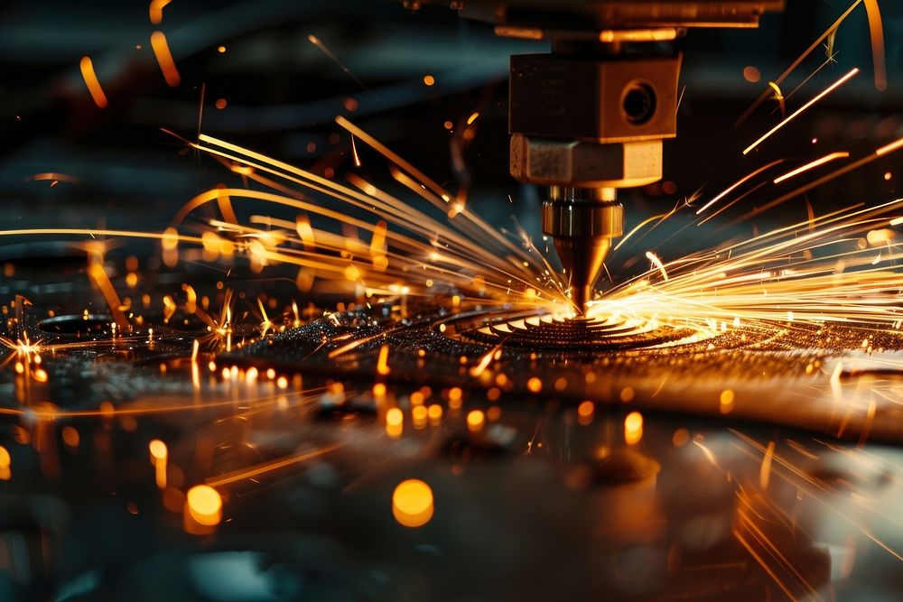 Laser cut machine manufacturing metalworking architecture.