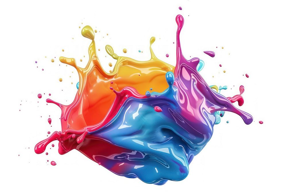Splash of thick color oil graphics droplet animal.
