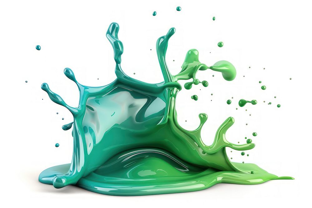 Thick green color oil beverage droplet animal.